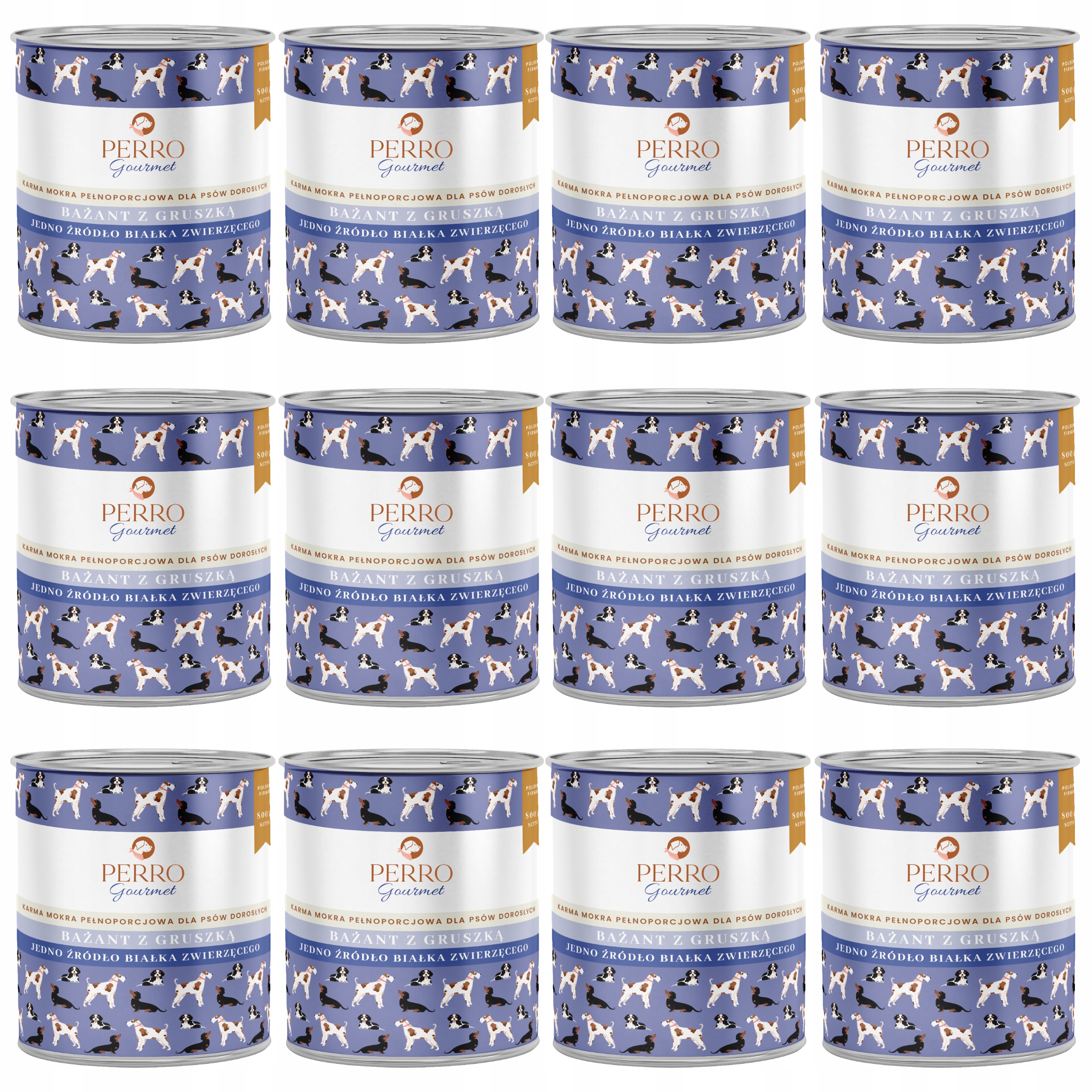 Levně Perro Gourmet Monoproteinové Krmivo pro psy Bažant s hruškou 12 x 800 g