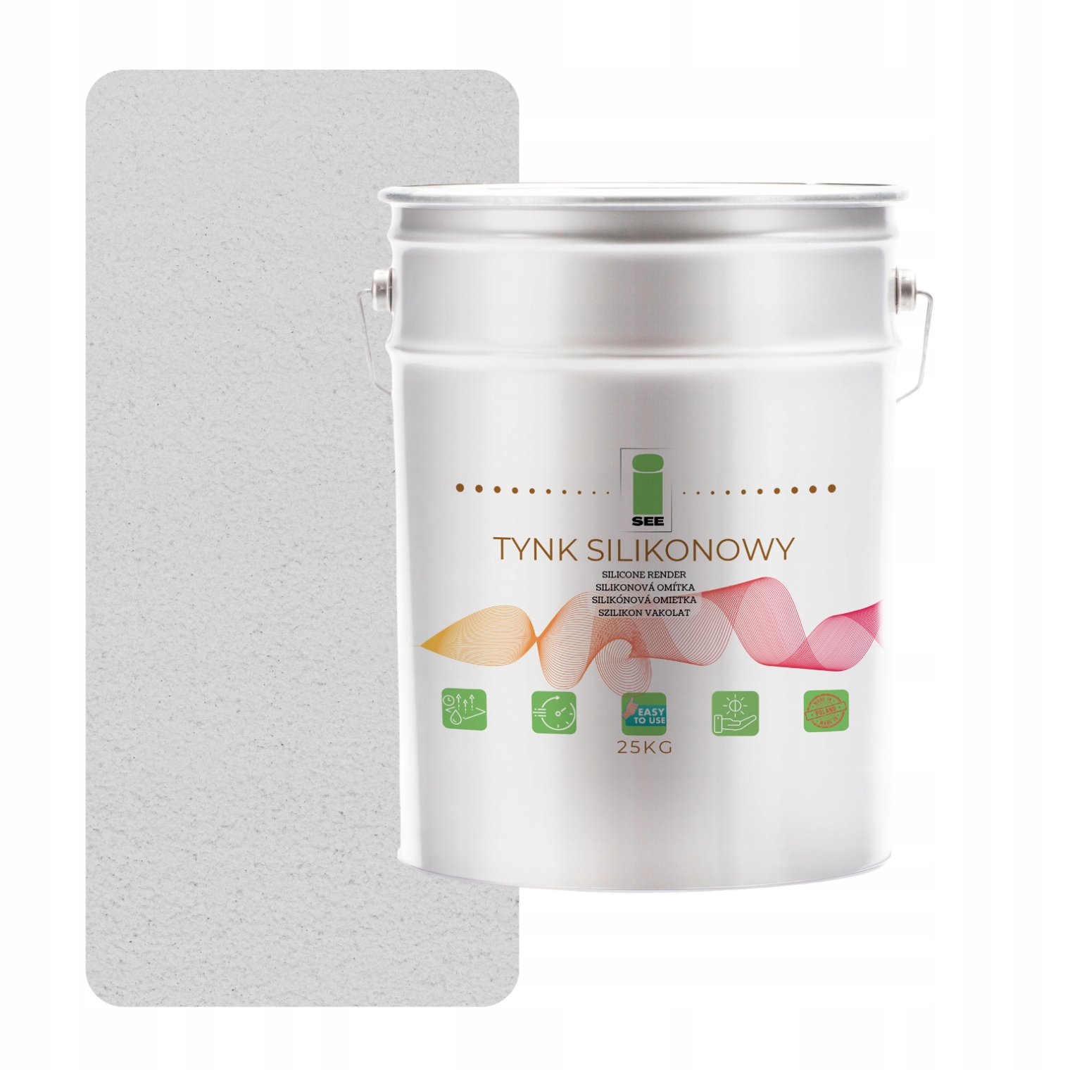 Vonkajšia Silikónová Fasádna Omietka, Biela, Mierne Šedá, 1.0 MM, Prémiová, 25 Kg