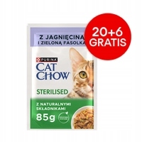 Cat Chow Sterilised Krmivo pro kočky jehněčí a fazole v omáčce 85 g 20+6