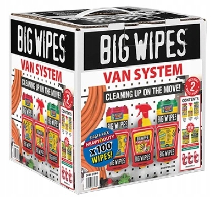 big wipes van system sada utěrek sprej vitamín E aloe biologicky rozložitelné