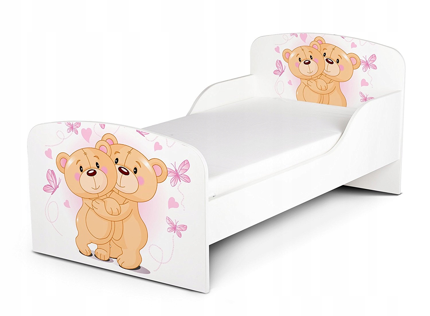 Łóżko dziecięce 140x70 cm Misowe Love zakochana para, materac w zestawie