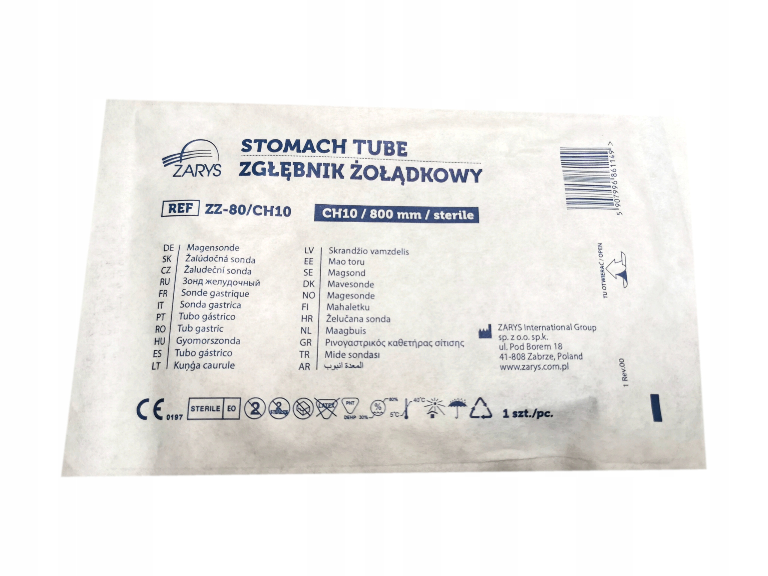 

Zgłębnik żołądkowy Ch 10 Zarys dł. 800 mm