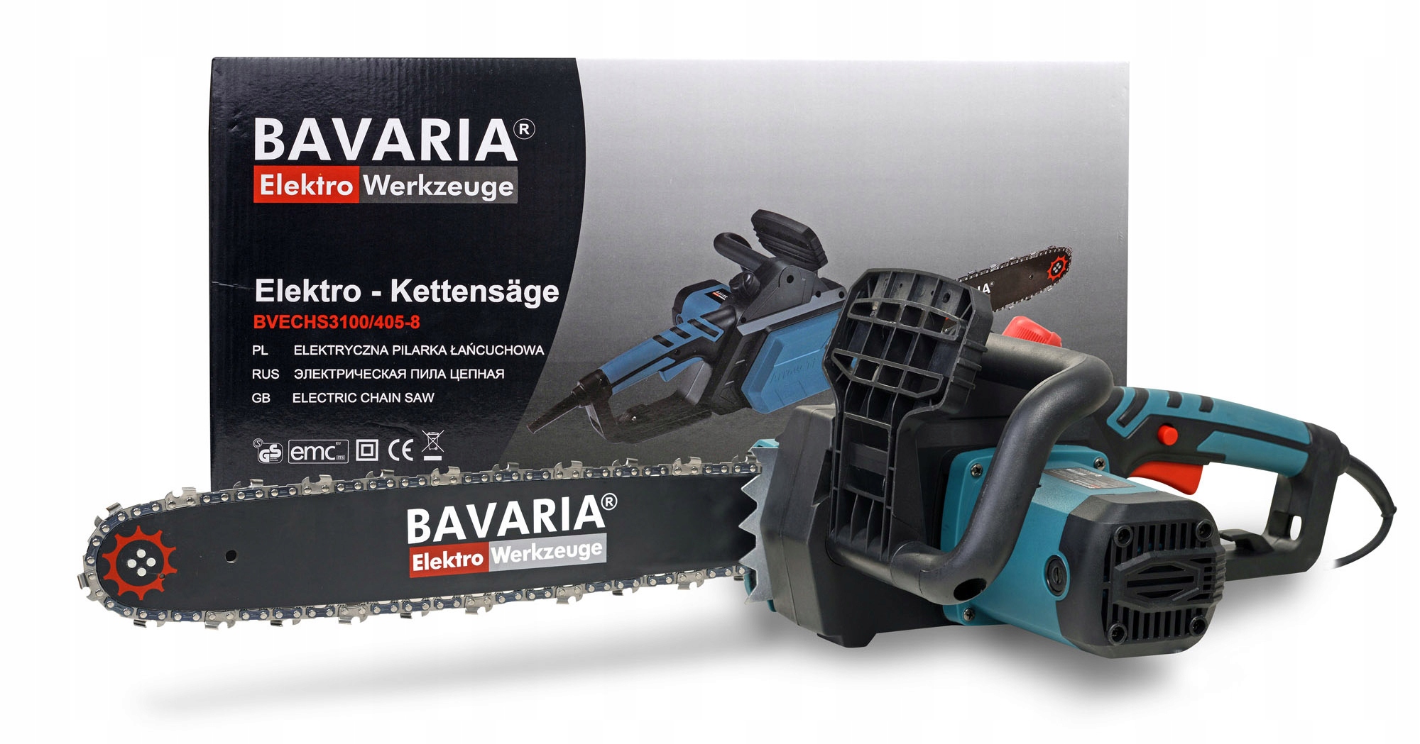 PILARKA Piła ELEKTRYCZNA Bavaria 3100W ŁAŃCUCHOWA do drewna 40cm MOCNA Zasilanie sieciowe