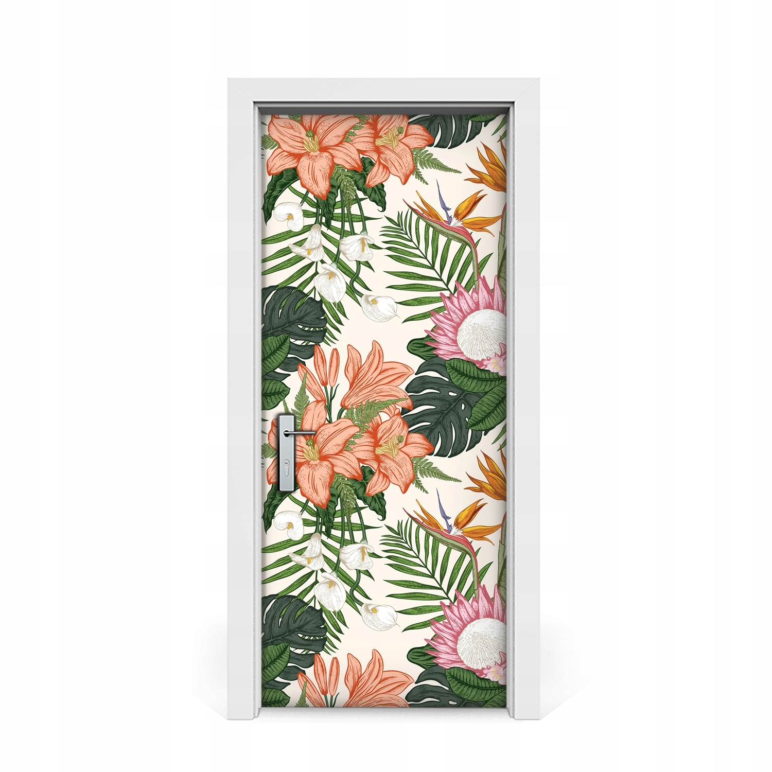 

Naklejka na drzwi Egzotyczne kwiaty mural 85x205