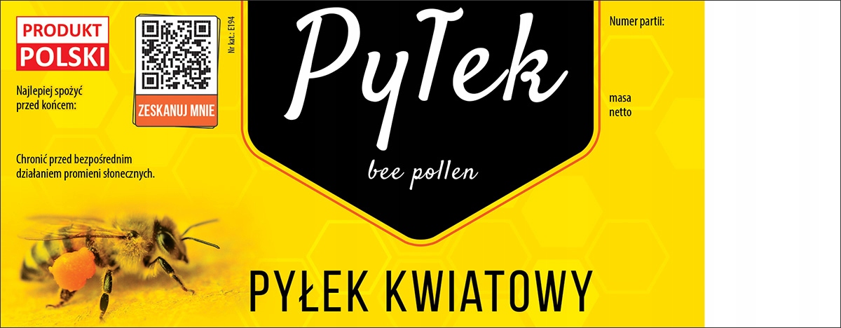

Etykieta duża na Pyłek Kwiatowy 100szt pszczeli