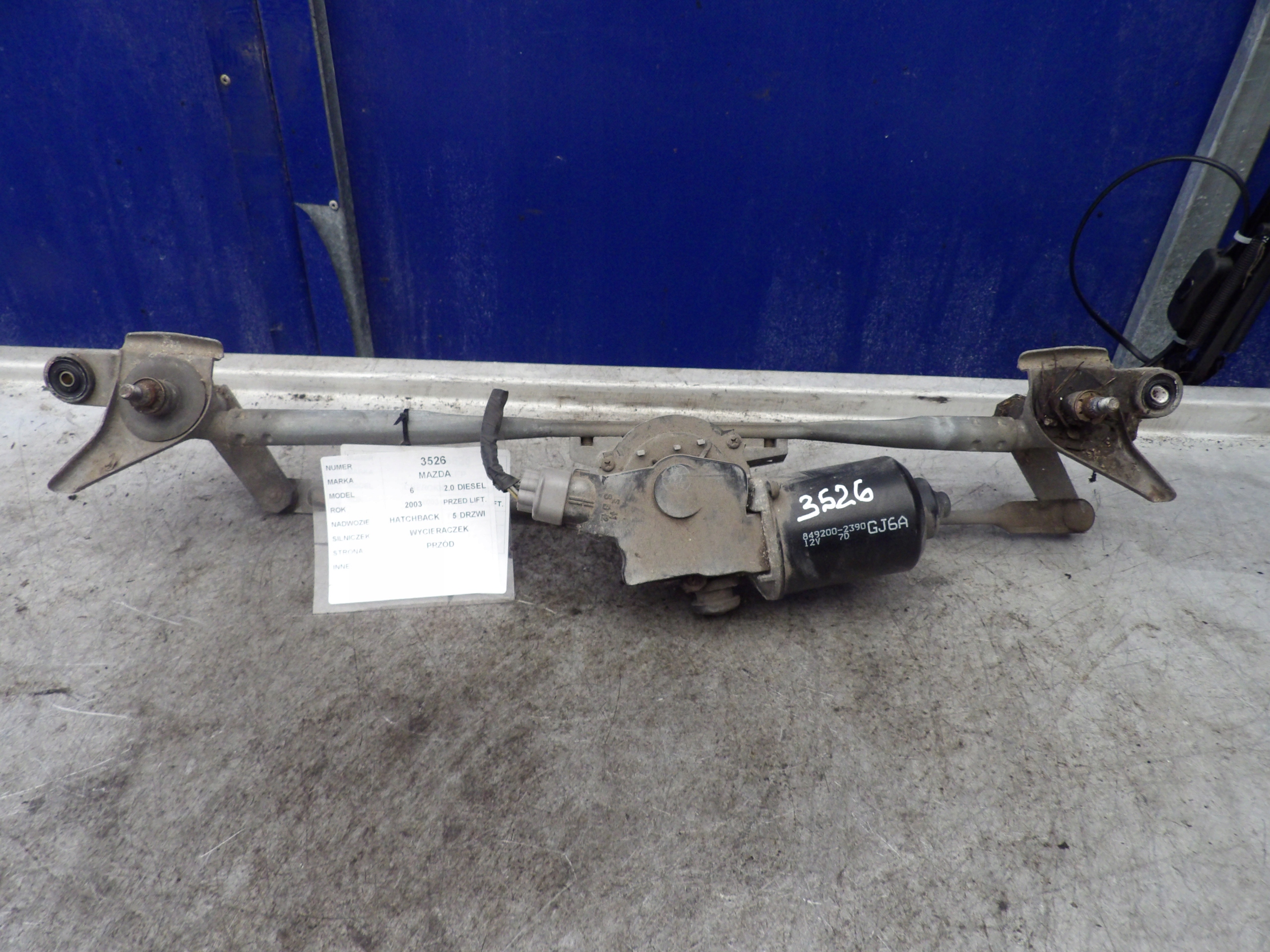 Mazda 6 wiper mechanism front 849200-2390 GJ6A