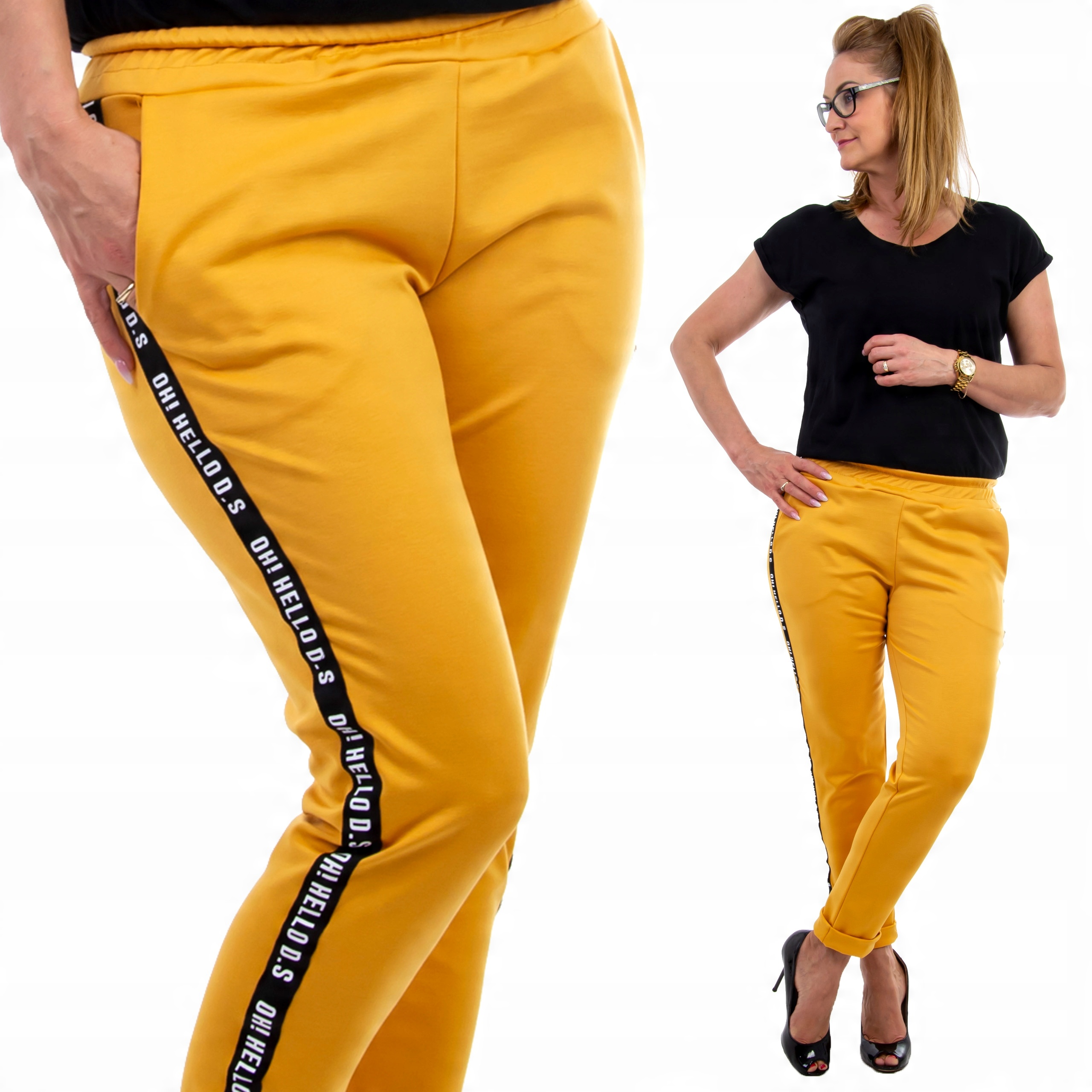 

S260 Spodnie z Lampasem Dres Żółte r. XL (42)