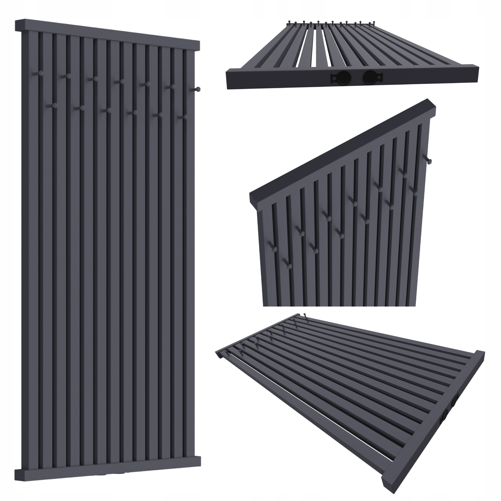 Dekorativní radiátor s věšáky Radiator Hook 100x61 Grafitový