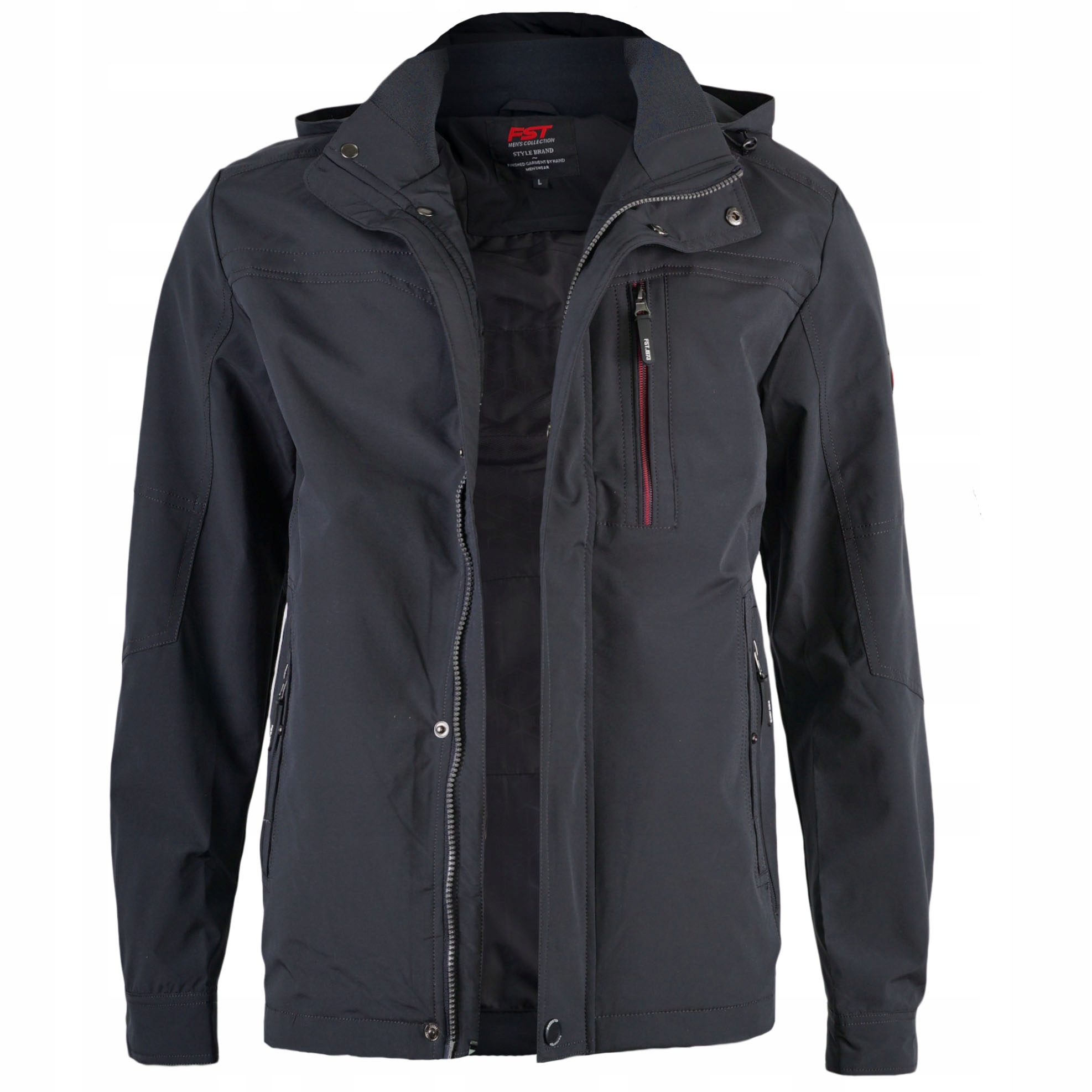 Pánská elegantní přechodová bunda s kapucí černá Fst MP169 M