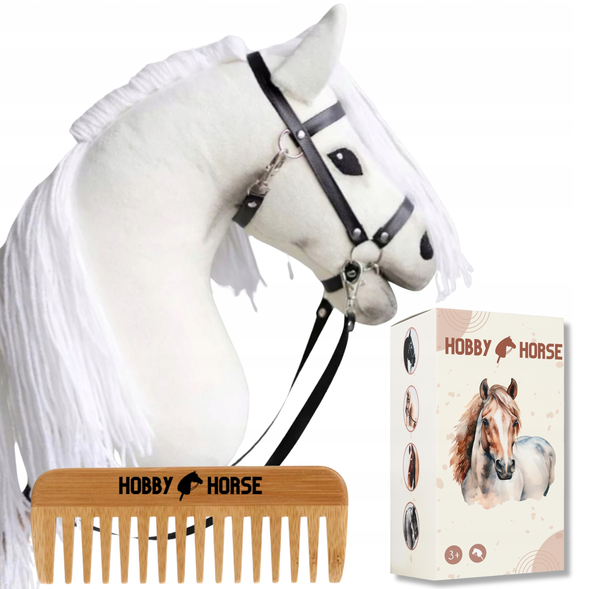 Hobby Horse Kůň Na Tyči A3 Koník S Hřívou Hlava Koně Hřeben Krabička