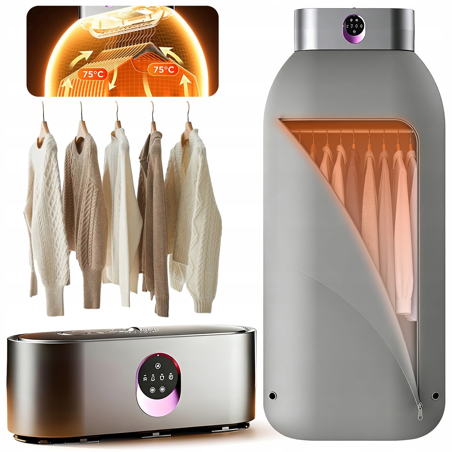 Sušák Přenosná 600 W, Volně Stojící, Tichá Dezinfekce