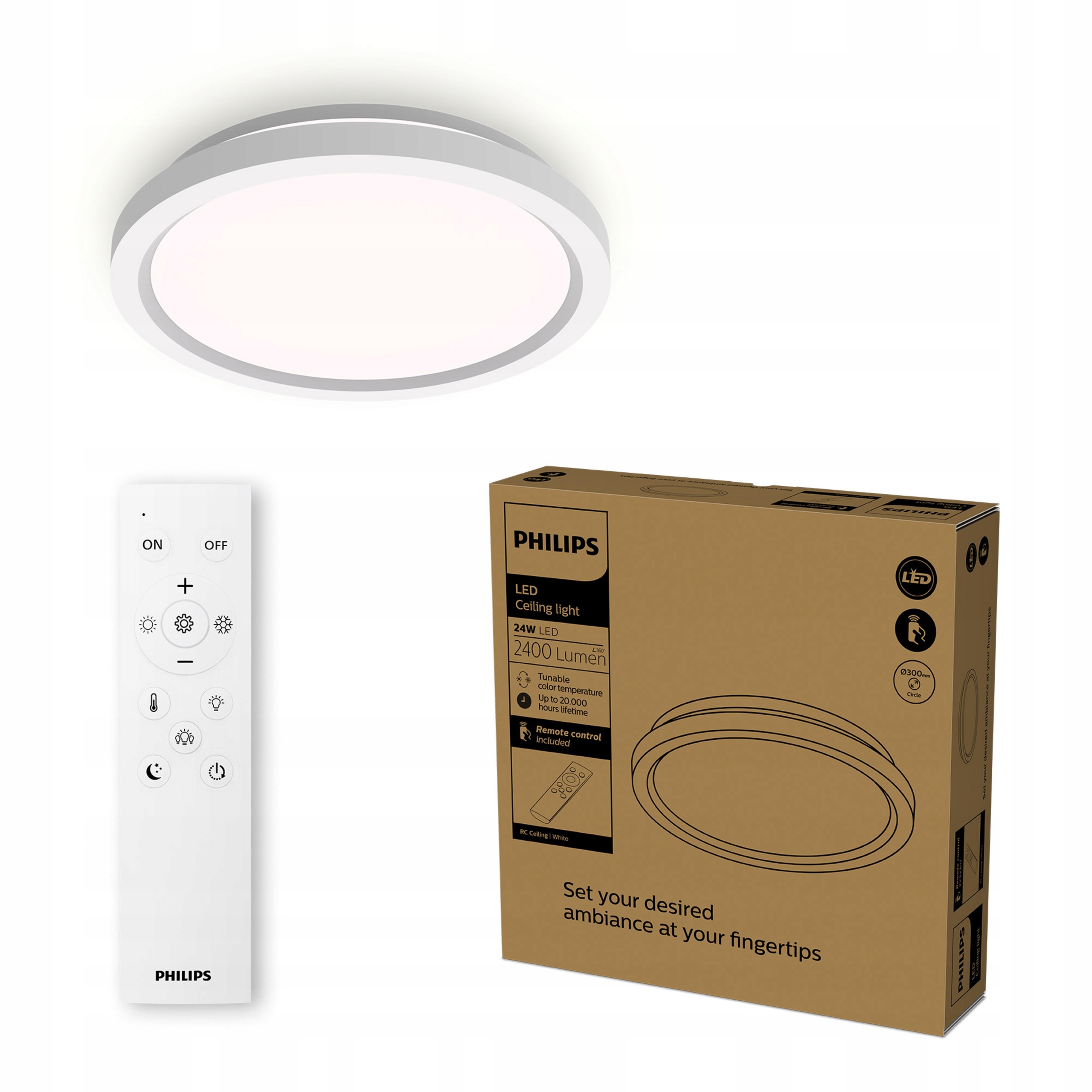 Lampa Sufitowa Plafon Led 24W 2400lm 4000/6500/2700K Cct Pilot Aio Philips