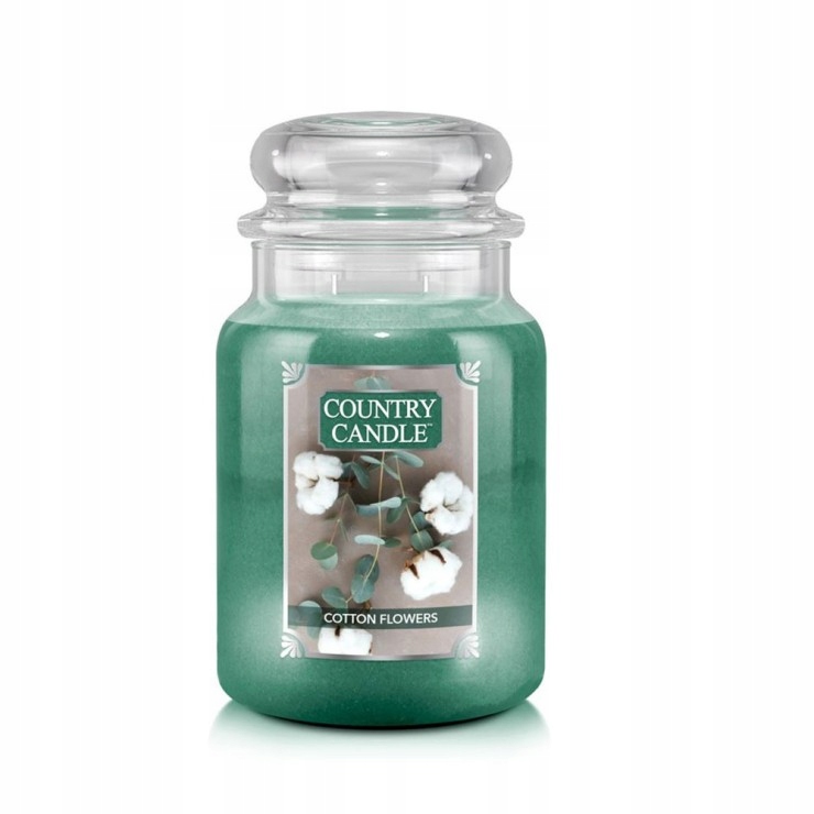 Cotton Flowers – Country Candle – velká vonná svíčka se dvěma knoty