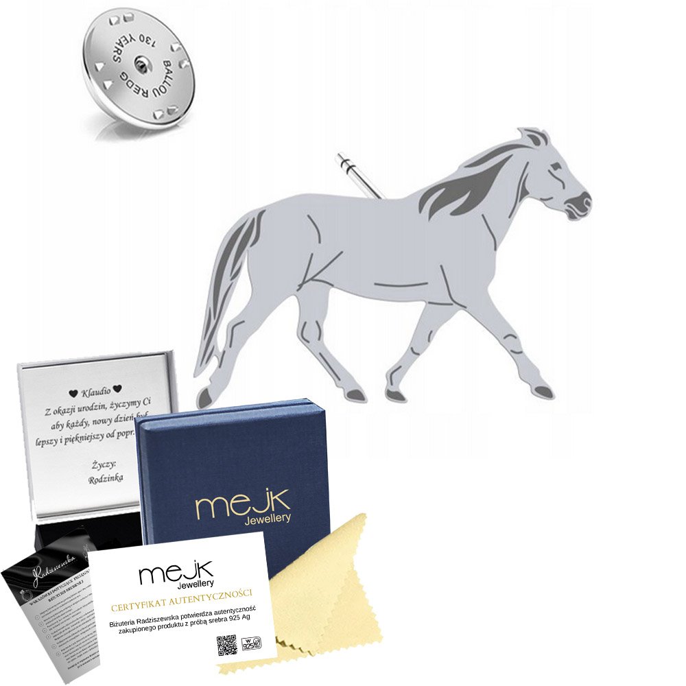 Odznak s koněm Huculským 925 Žena Šperky Dárek Dedikace