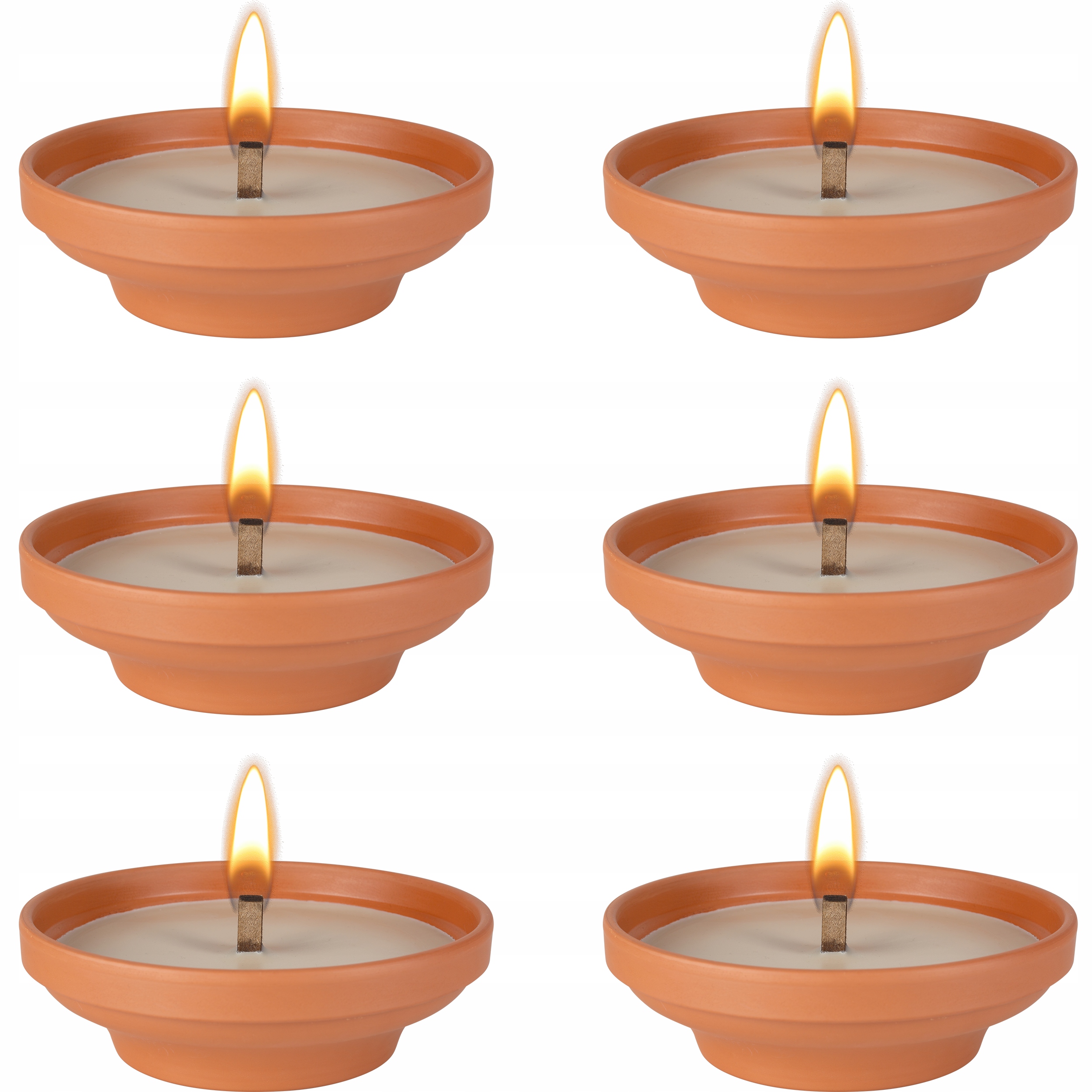 Bispol C004 Keramická klasická otevřená Hřbitovní Svíčka doba hoření 8 hodin, hliněná 6 Ks