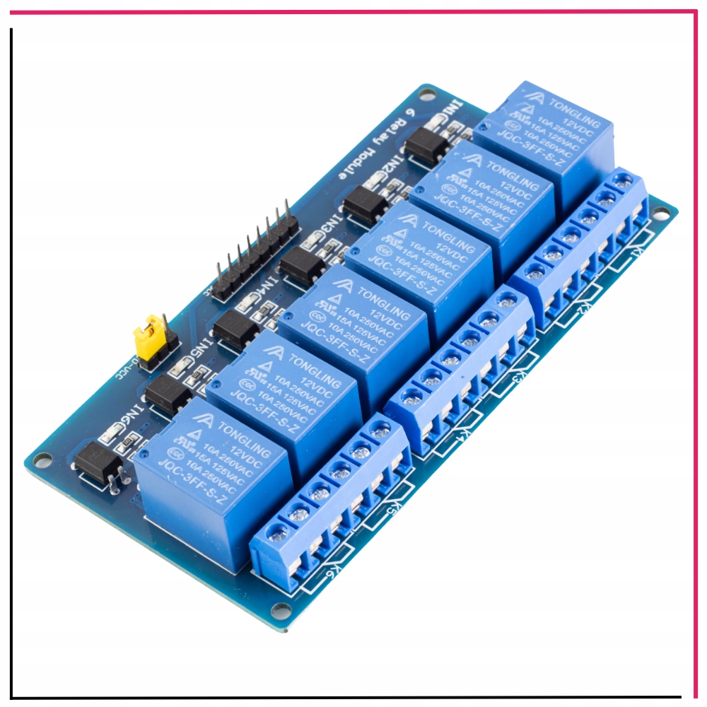 Przekaźnik 12V 230V 6 Kanałów Moduł Przekaźników 10A Zgodny z Arduino STM32 Stan opakowania oryginalne