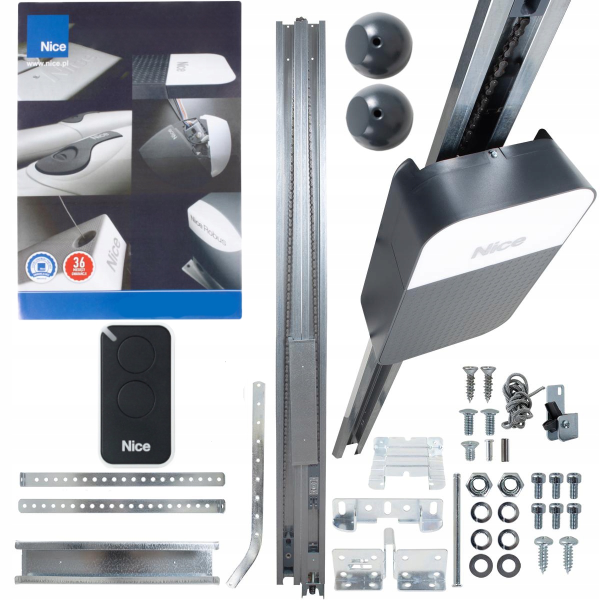 Nice Spido 600 pro garážová vrata, kolejnice s řetězem 3,2 m, 1x dálkové ovládání Inti