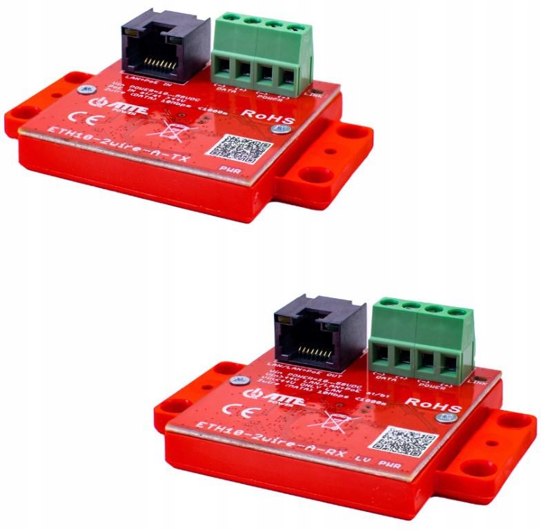 Sada Převodníků Atte ETH10-2WIRE-A-SET 2× Ethernet Poe 10/100 300 M