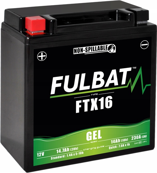 Batéria Fulbat Ful Gel FTX16 YTX16 (gélový, bezúdržbový)