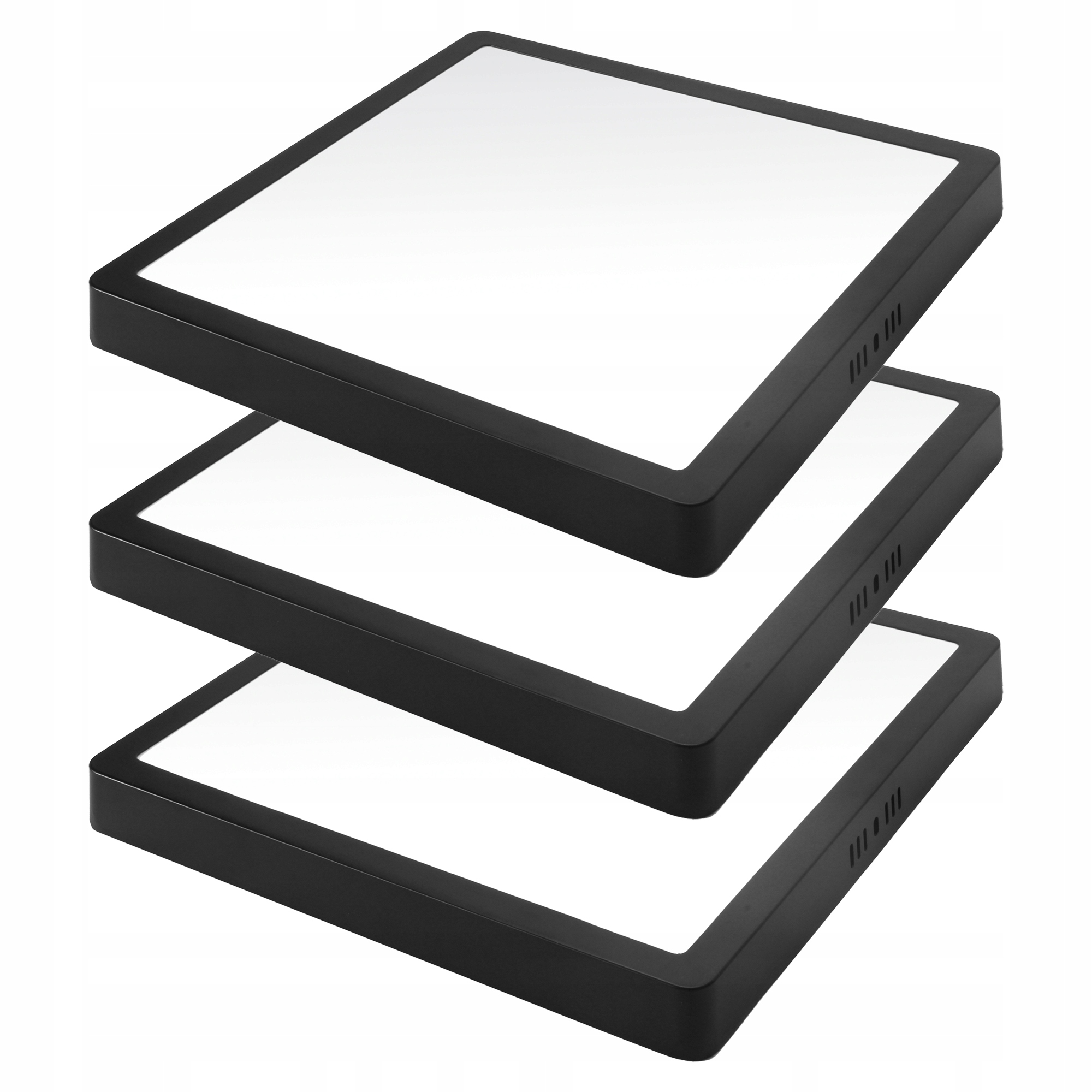 3x PANEL PLAFON LED NATYNKOWY 24W KWADRAT CZARNY