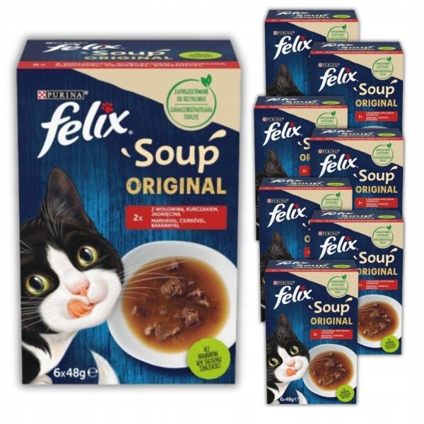 Karma dla kota mokra Felix Soup z mięsem PAKIET