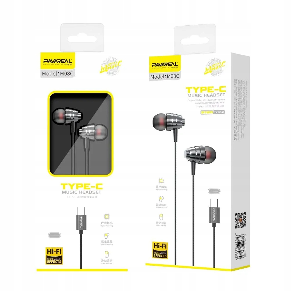 zestaw słuchawkowy / słuchawki z mikrofonem Typ C PA-M08C Stan opakowania oryginalne