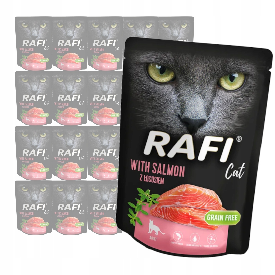 Rafi Cat Adult z Łososiem 20x300g Bezzbożowa Mokra Karma Dla Kota