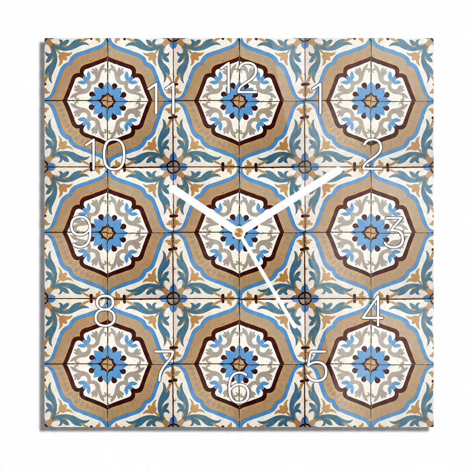 

Mozaika rośliny wzór foto-zegar z grafiką 30x30