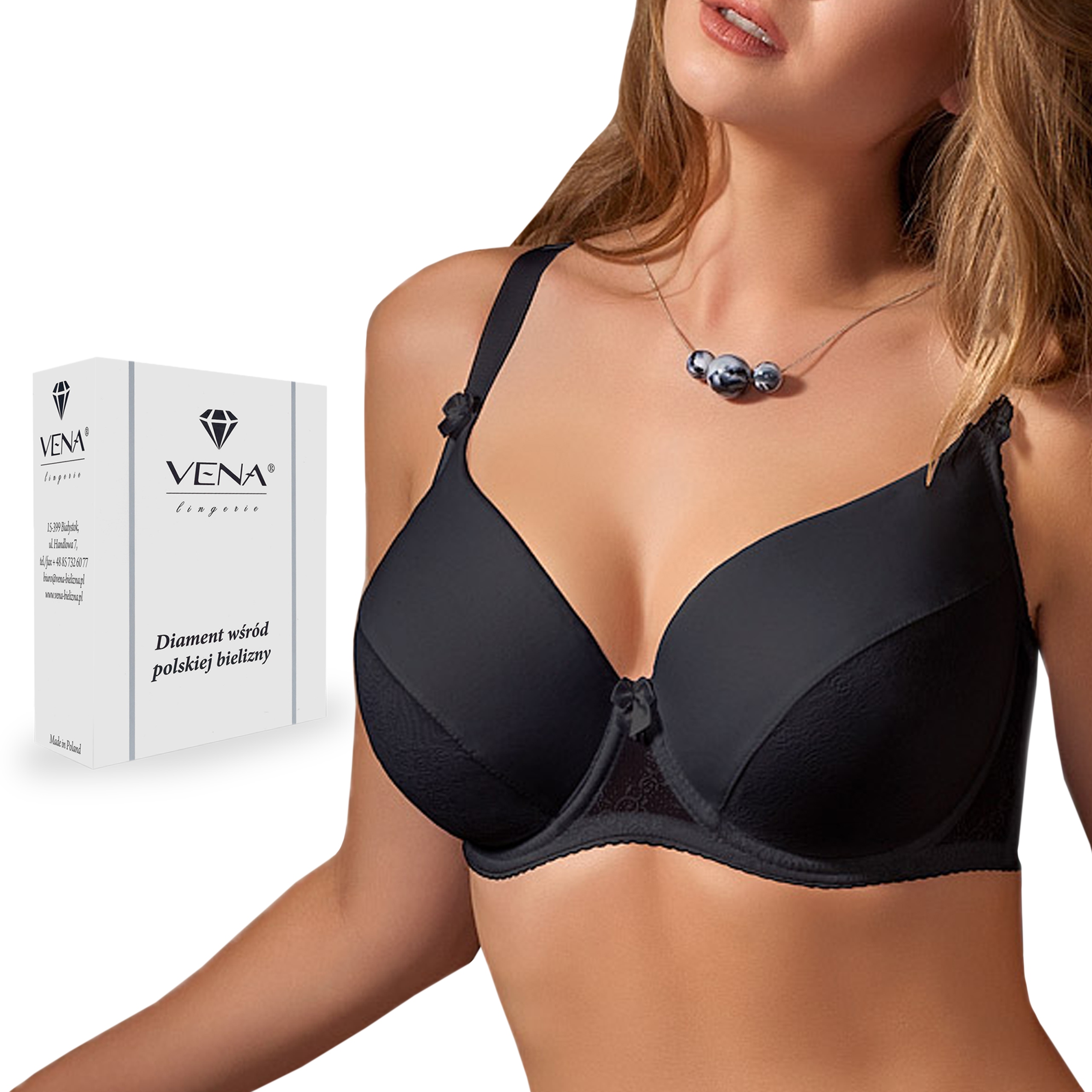 

Vena VB-231, Biustonosz full cup, Czarny, 90D