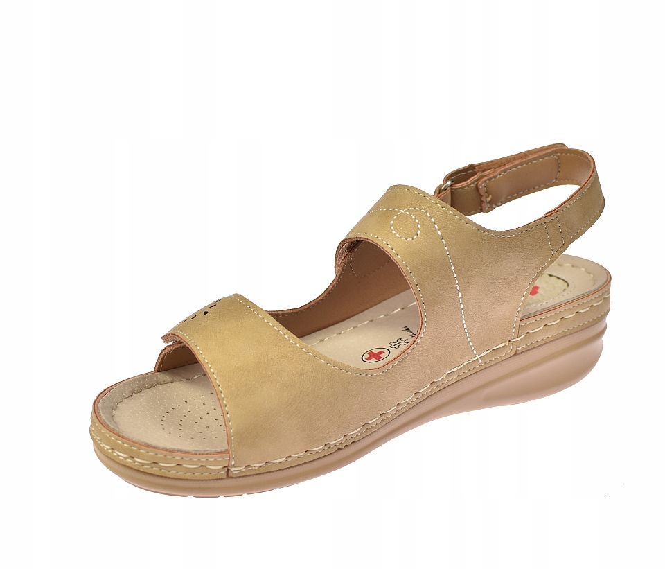 SANDAŁY DAMSKIE NA BOLĄCE PIĘTY WKŁADKA NA OSTROGI PIĘTOWE 3015 CAM r. 41 Kolor brązowy