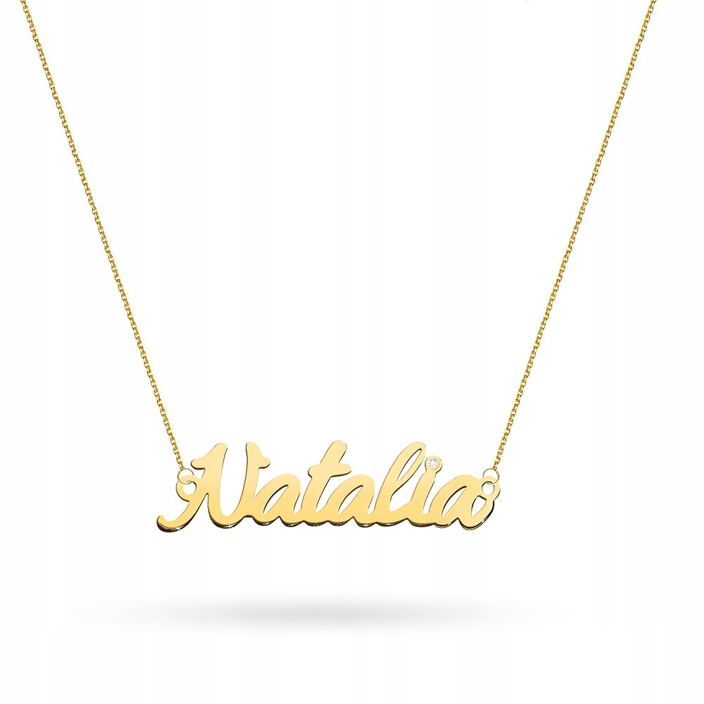 Złoty Naszyjnik pr.585 Natalia z Brylantem 0,005ct