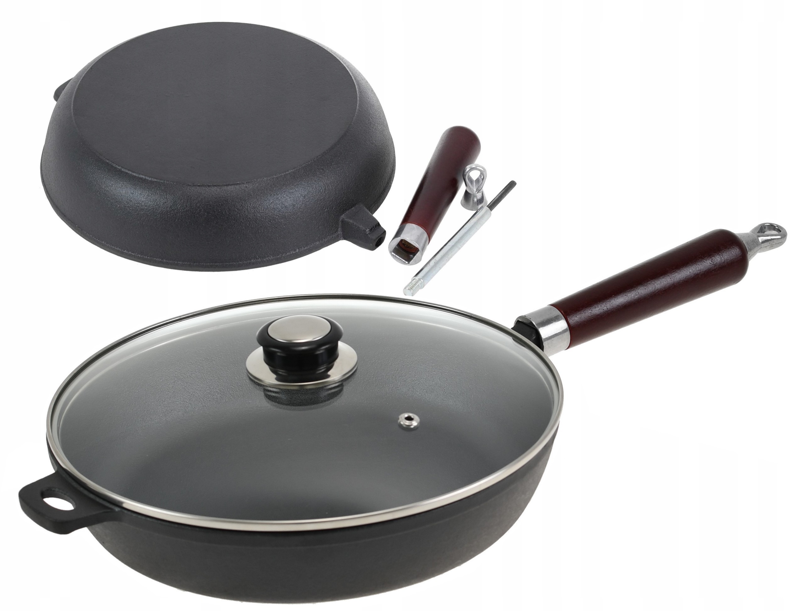 

Patelnia 24 cm Żeliwna Głęboka Ciężka Indukcja Gaz