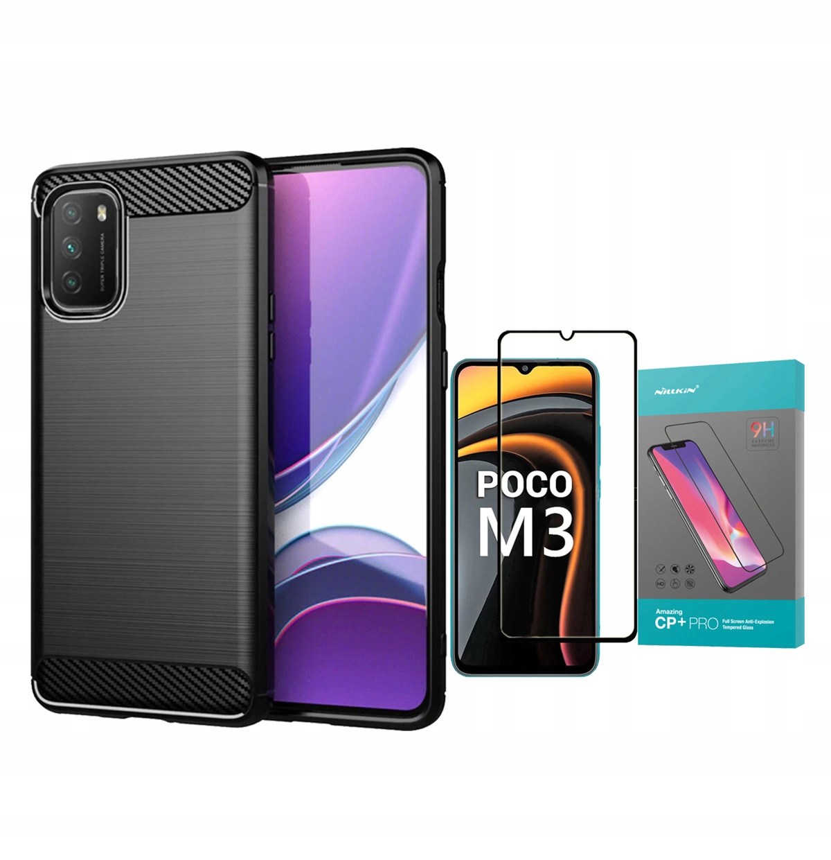 

Tpucarbon Etui Do Xiaomi Poco M3+ Szkło Nillkin