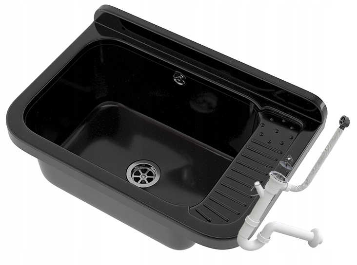 Černý dřez Polo technický dřez do kotelny, technická komora, sifon