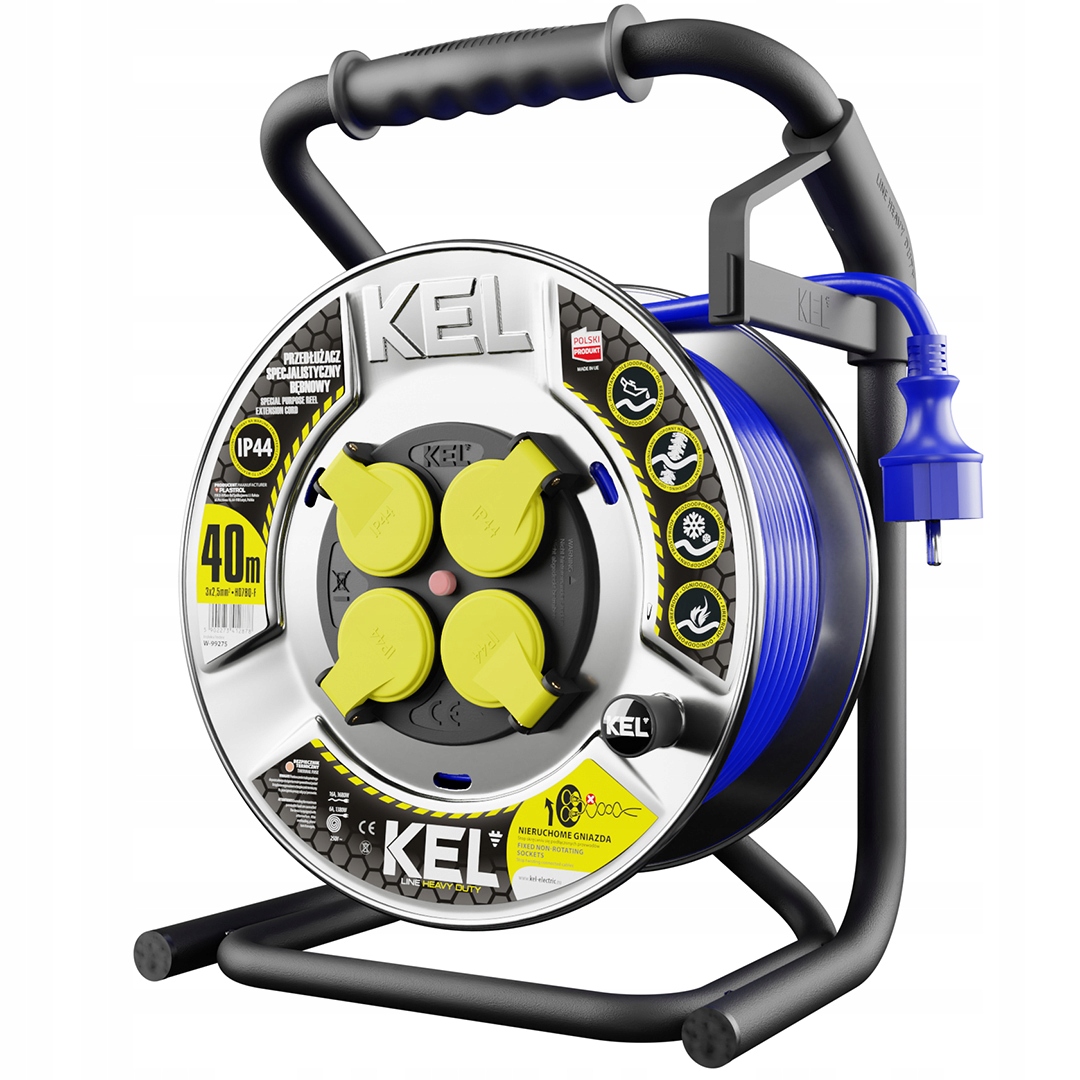 Predlžovací Kábel bubnový 40 m 3x2,5 mm H07BQ Kel W-99275