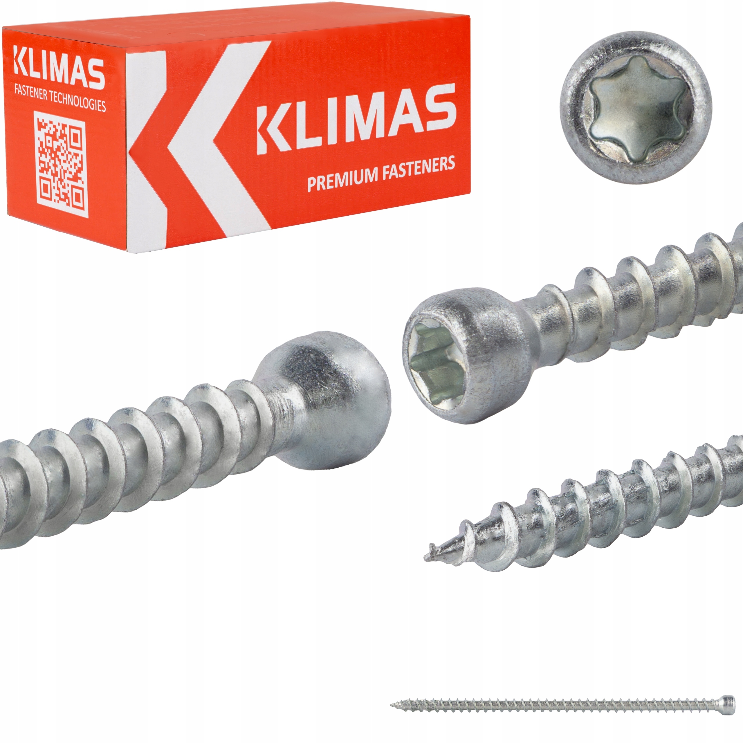 Tesařské vruty 6x140 mm 100 ks torx plný válcový závit Klimas Wkfc