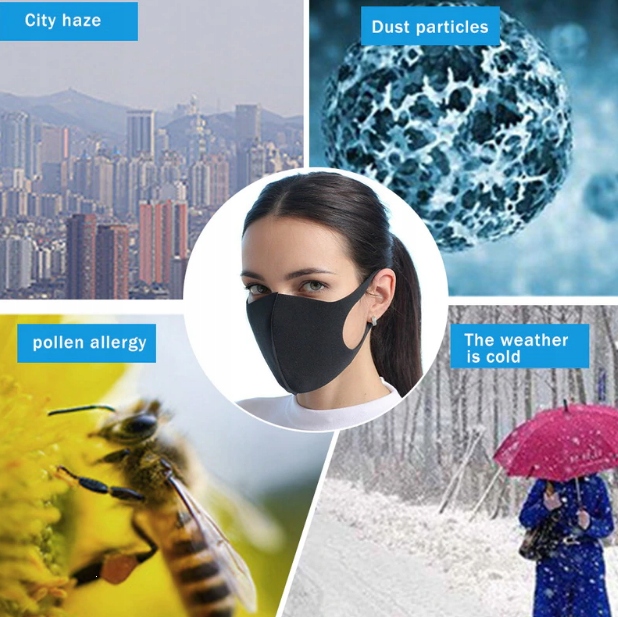 MASKI Maseczki ochronne 8 szt. czarna 1 warstwa Rodzaj przeciwpyłowa