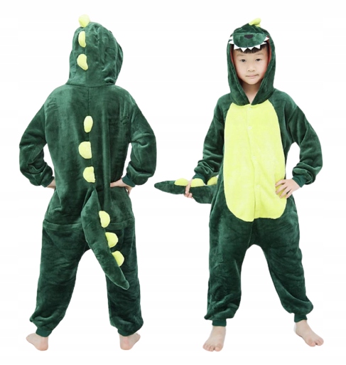 DINOZAUR PIŻAMA KIGURUMI DINO SMOK DZIECIĘCA DRES ONESIE 170-176 Marka Bergens