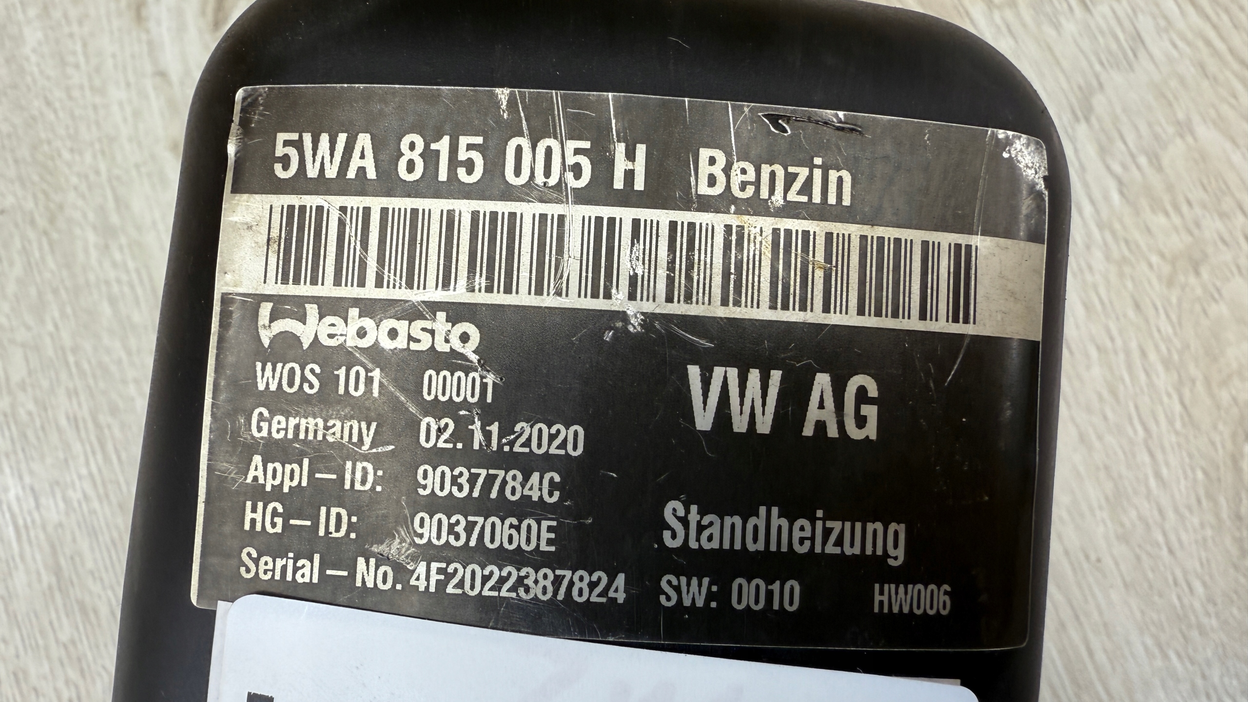 WEBASTO webasto VW GOLF 8 VIII TIGUAN SEAT AUDI K74/86L