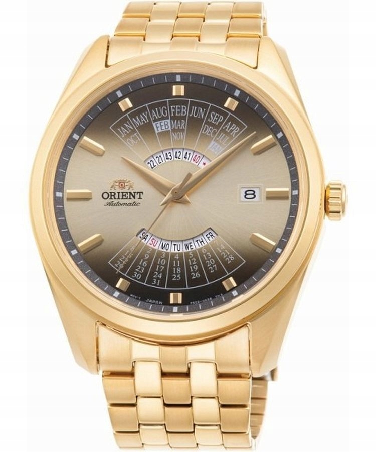 Pánské hodinky Orient Contemporary RA-BA0001G30B – Zlatý věčný kalendář