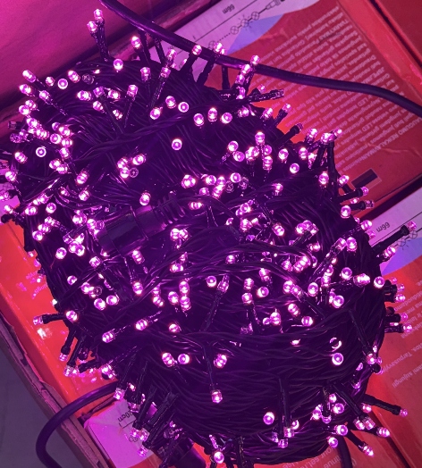 LAMPKI CHOINKOWE 1000 LED ZEWNĘTRZNE Różowe EFEKTY FLASH Certyfikaty zgodności CE