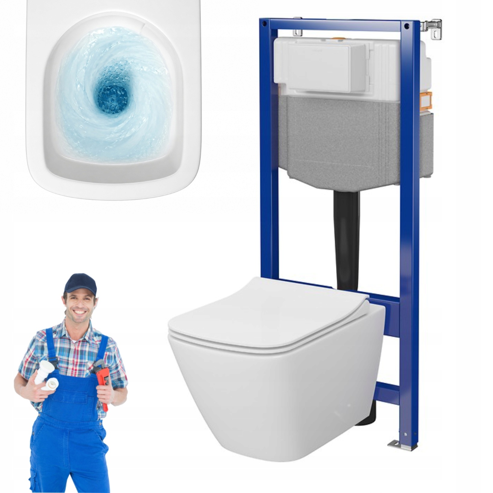 Cersanit rám Aqua 50 mech závěsná Wc mísa City Pro vortex s deskou