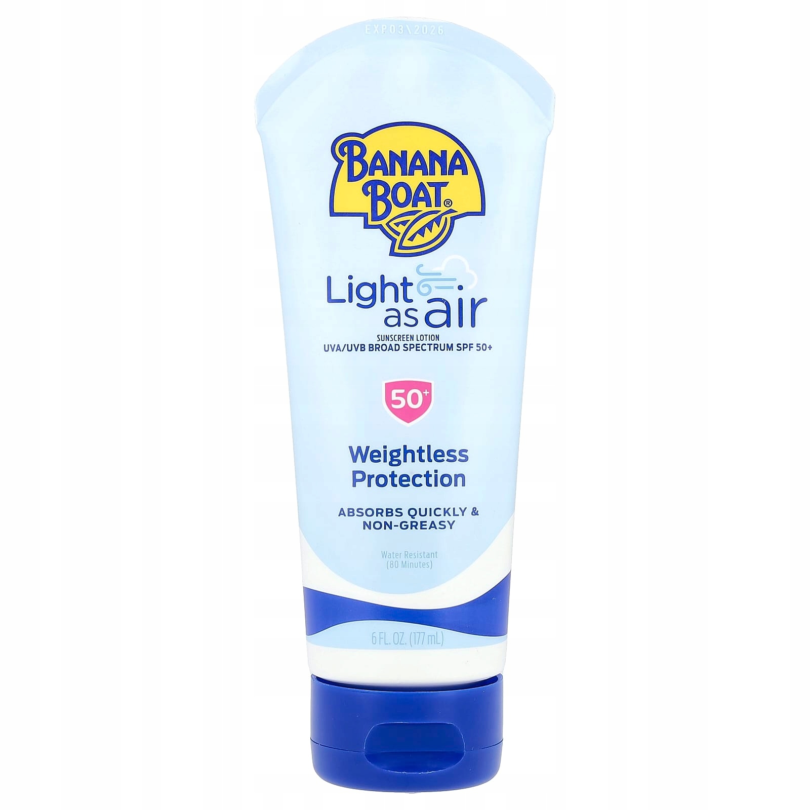Banana Boat, Light As Air, balzám na opalování, Spf 50+, 177 ml