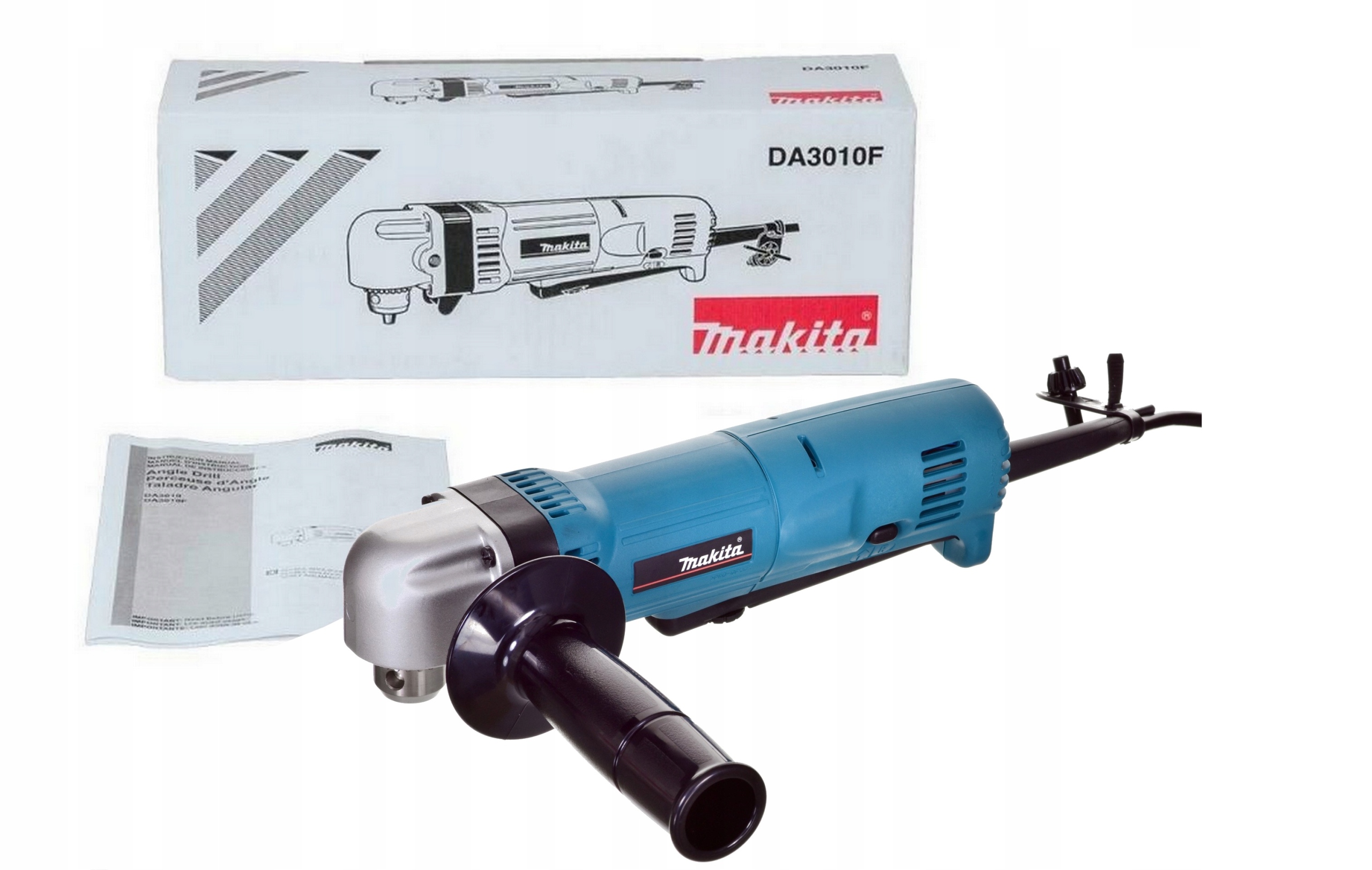 Makita DA3010F Wiertarka Kątowa Z Regulacją 450W Uchwyt Na Kluczyk