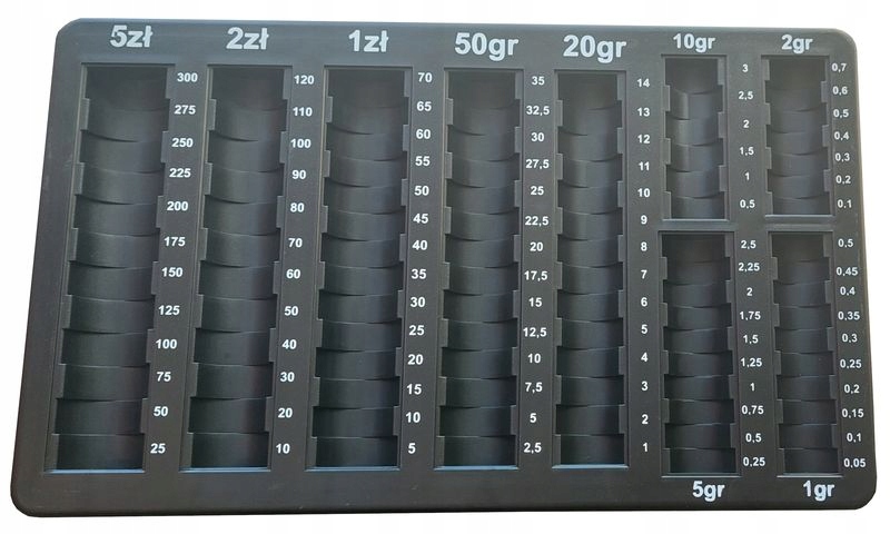 PUDEŁKO NA MONETY, TACKA NA BILON, BILONÓWKA, WKŁAD SAMOLICZĄCY, CZARNY