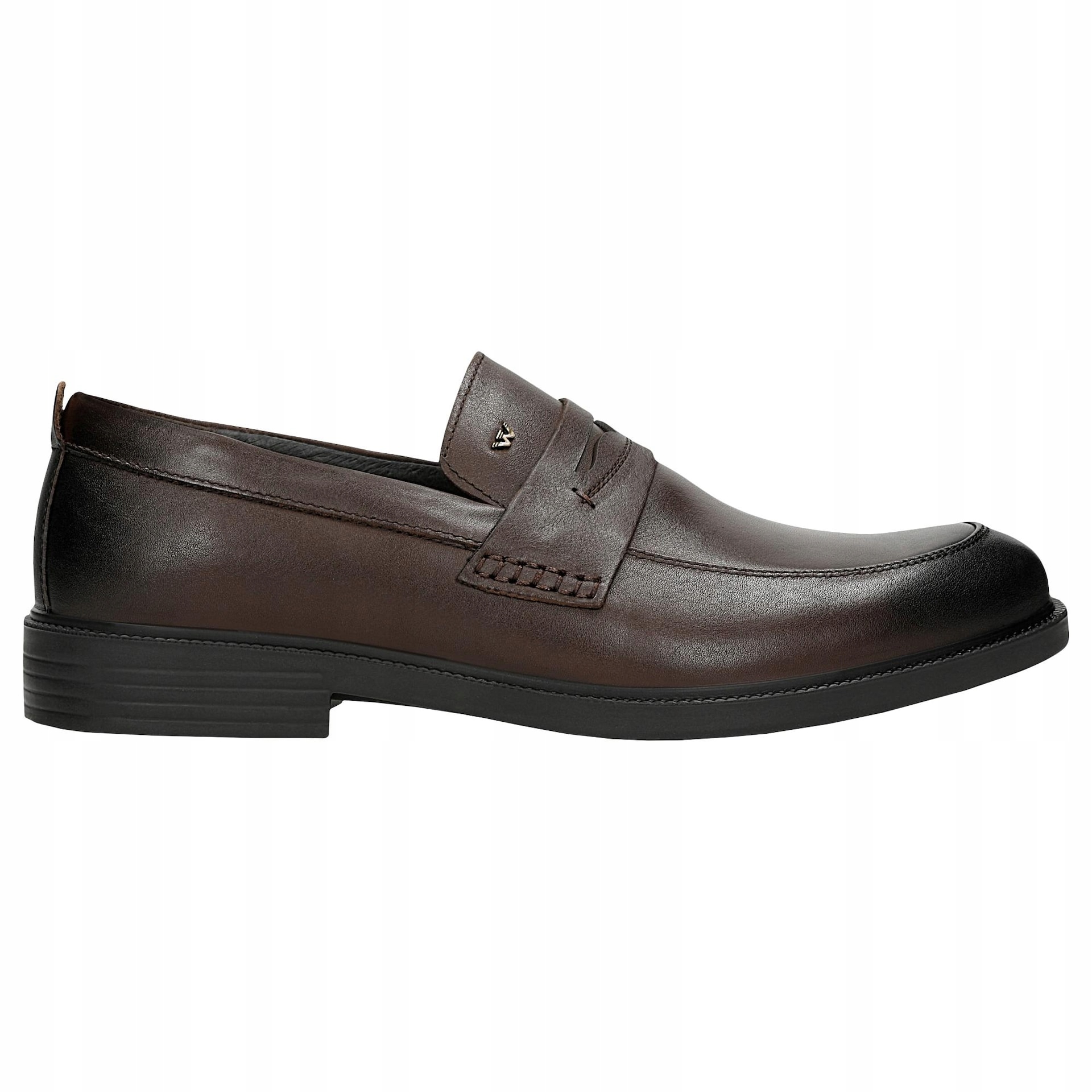 Brązowe skórzane mokasyny męskie r. 44