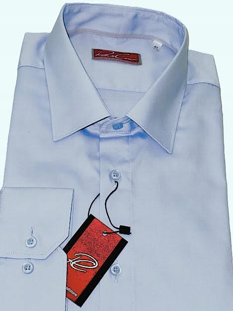 Roberto Cossini pánská košile Slim světle modrá Vysoká Velikost, délka ruky 43 182/188