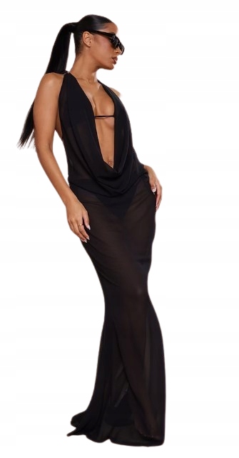 PRETTYLITTLETHING SUKIENKA MAXI CZARNA 42 EKA