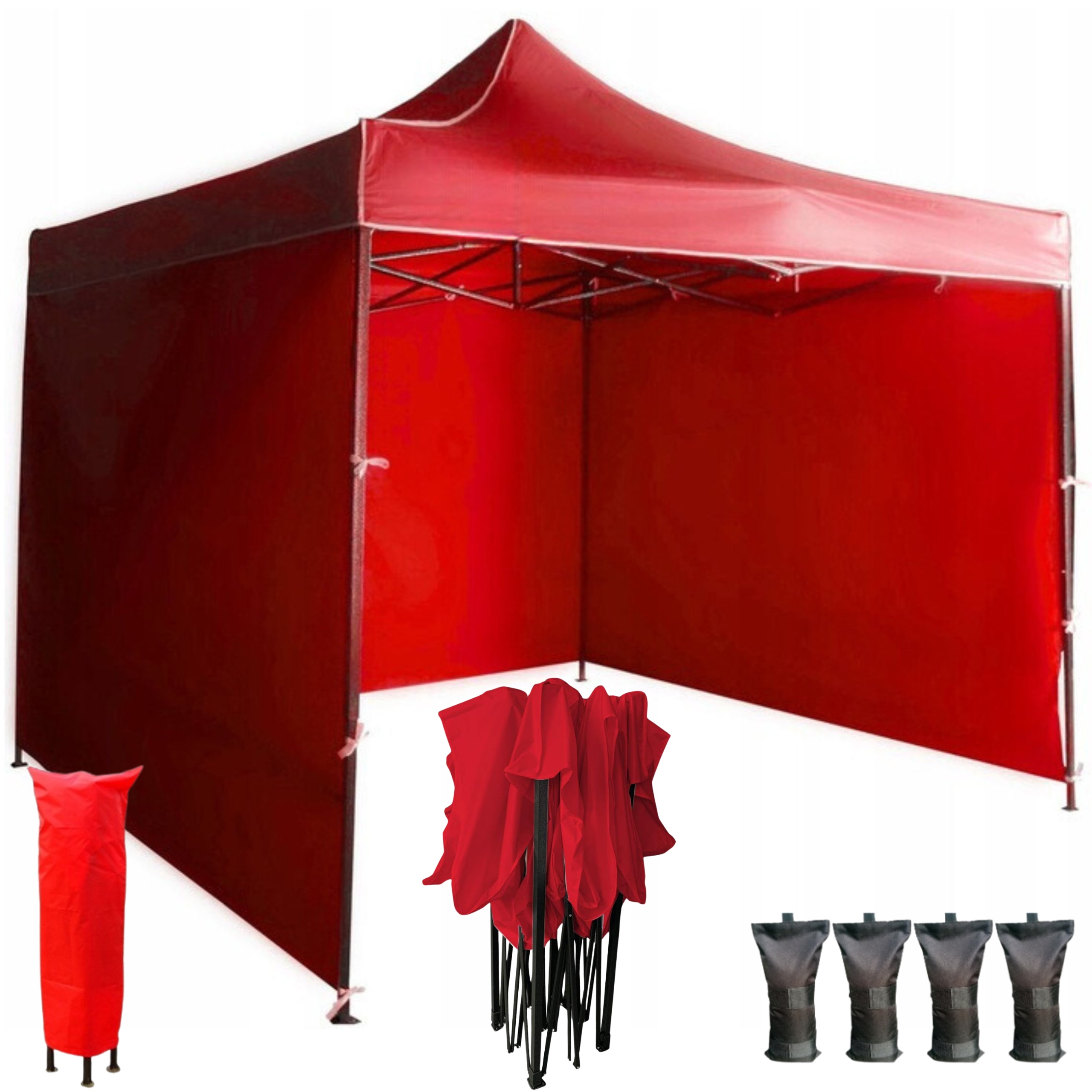 Pawilon Namiot Handlowy 3x3 Ogrodowy Ekspresowy Mocny Zestaw 4 Obciążniki