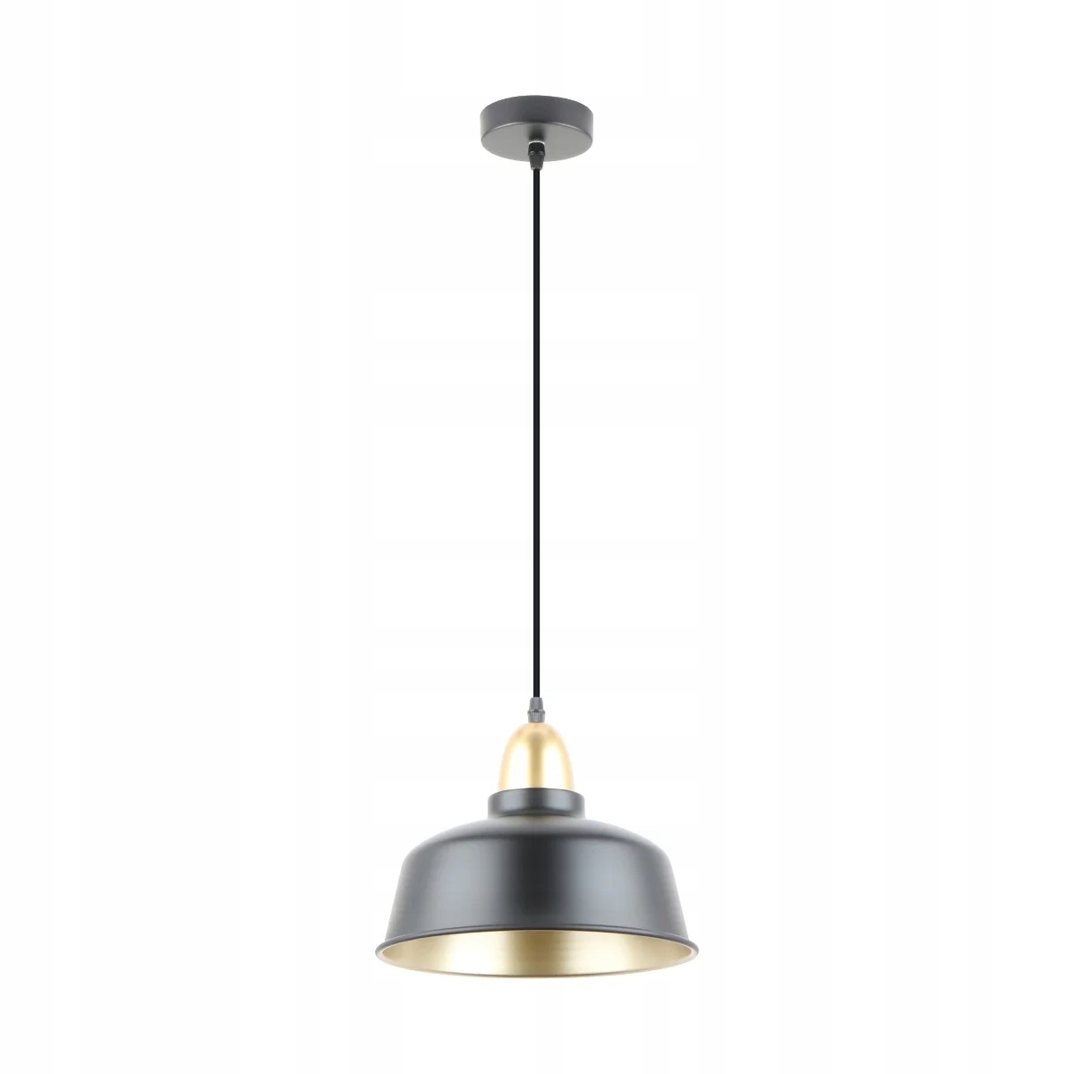 Závěsná lampa černá zlatá kovová kulatá 27 cm nad stůl ostrov Zuma Line